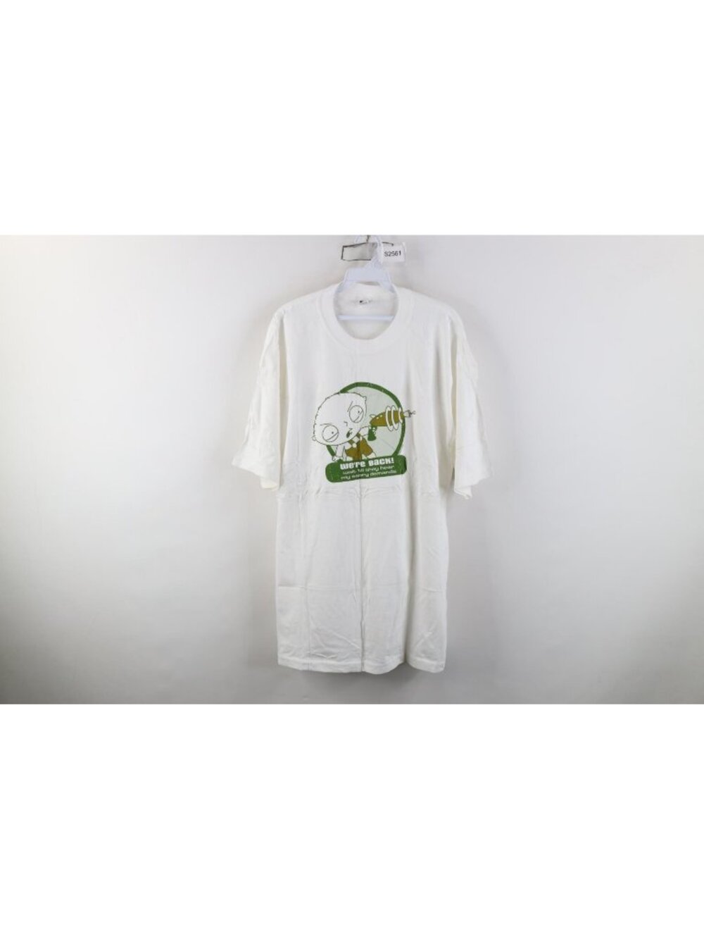 Vtg Y2K 2005 Family Guy Mens Large Stewie Baby We're Back Alien T-Shirt White
